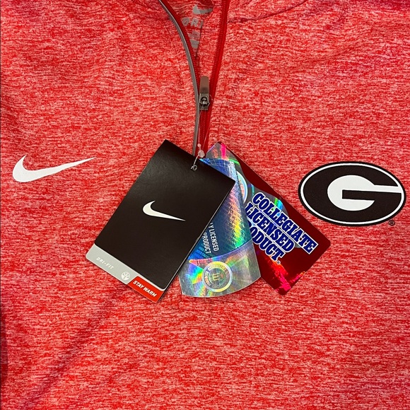 NWT XL Nike Heather Red Georgia Bulldogs Quarter-Zip Pullover LL33 - Picture 3 of 8